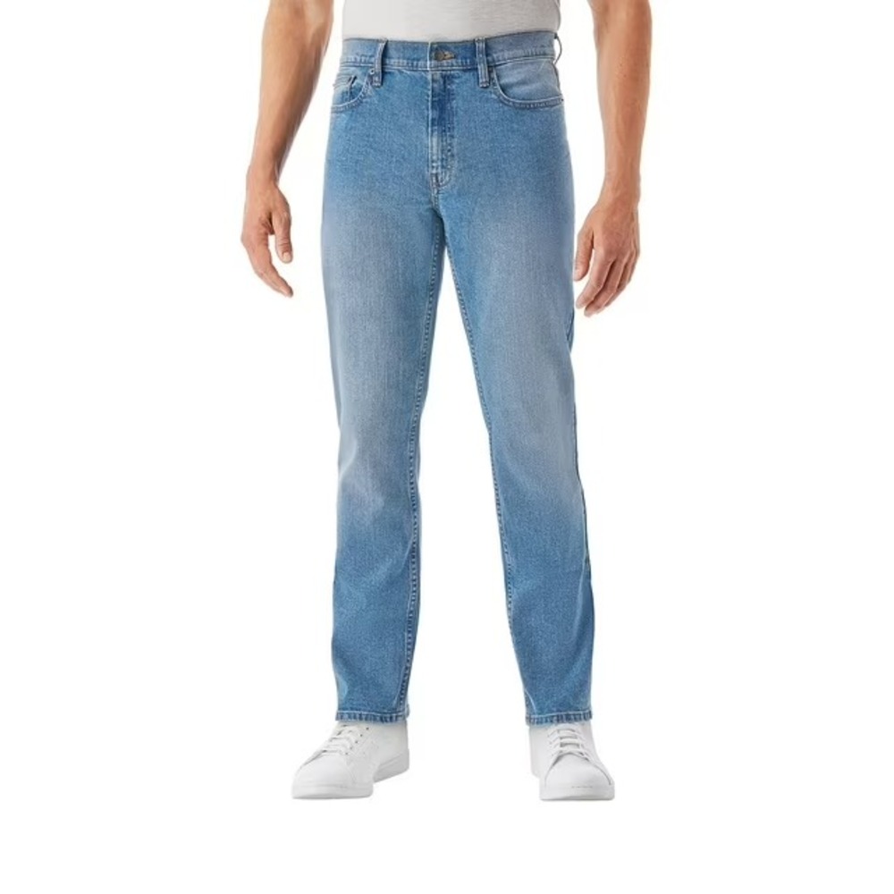 Member's Mark Mens Straight Fit Premium Stretch Denim Jeans 36x29 Light Blue